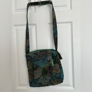 Anter Crossbody Bag cotton, multiple blues/greens